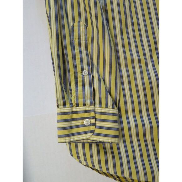 Ralph Lauren Men's Sz L Yellow/Blue Striped Blake Button Down L/S Shirt $110 - Picture 9 of 10